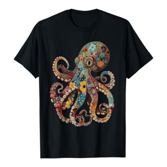 Generic Other - Floral Octopus Graphic T-Shirt